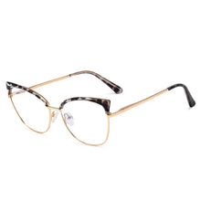 Load image into Gallery viewer, 48327 Cat Eye Anti Blue Light Optical Metal Glasses Frames Women Tr90 Computer Eyeglasses