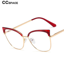 Load image into Gallery viewer, 48327 Cat Eye Anti Blue Light Optical Metal Glasses Frames Women Tr90 Computer Eyeglasses