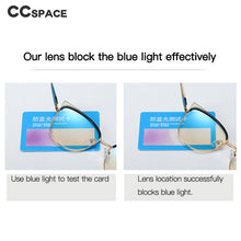 Load image into Gallery viewer, 48327 Cat Eye Anti Blue Light Optical Metal Glasses Frames Women Tr90 Computer Eyeglasses