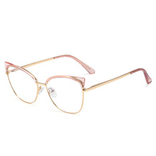 Load image into Gallery viewer, 48327 Cat Eye Anti Blue Light Optical Metal Glasses Frames Women Tr90 Computer Eyeglasses