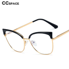 Load image into Gallery viewer, 48327 Cat Eye Anti Blue Light Optical Metal Glasses Frames Women Tr90 Computer Eyeglasses