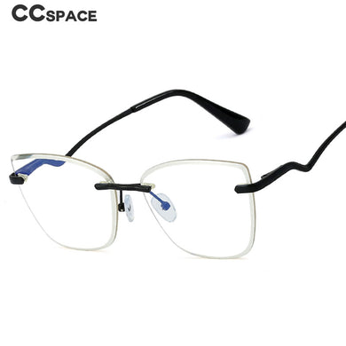 48329 Rimless Anti Blue Light Transparent Glasses Frames Women Computer Eyeglasses