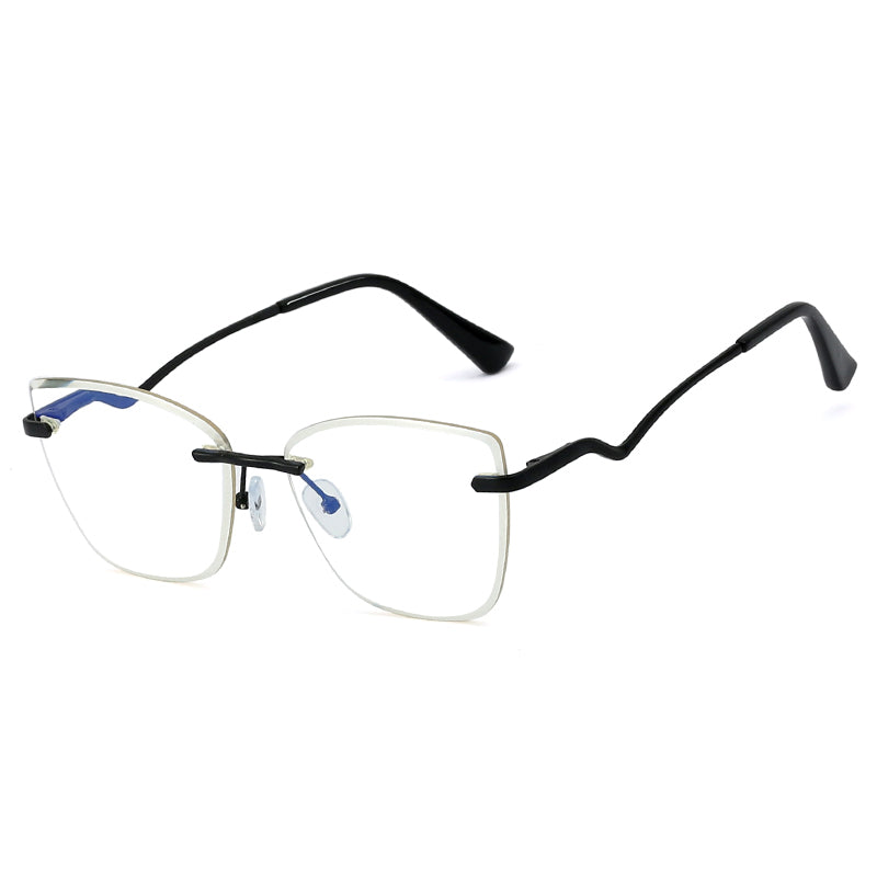 48329 Rimless Anti Blue Light Transparent Glasses Frames Women Computer Eyeglasses