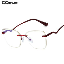Load image into Gallery viewer, 48329 Rimless Anti Blue Light Transparent Glasses Frames Women Computer Eyeglasses