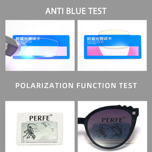 48338 Two Lenses Anti Blue Light Glasses Frames Polarized Sunglasses Clip Men Women TR90 Multifunctional Eyeglasses