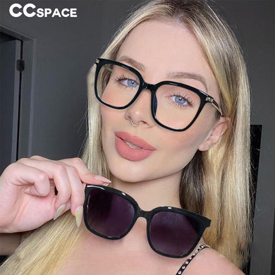 48341 Square Anti Blue Light Glasses Frames Polarized Sunglasses With Magnetic Clip Men Women Computer Eyeglasses