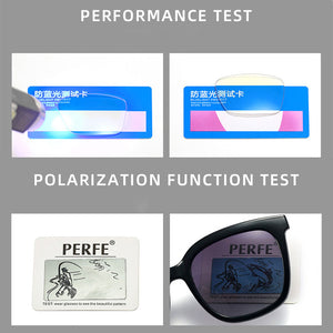 48341 Square Anti Blue Light Glasses Frames Polarized Sunglasses With Magnetic Clip Men Women Computer Eyeglasses