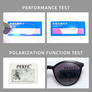 48344 Round Anti Blue Light Optical Glasses Frames Polarized Sunglasses With Magnetic Clip Men Women Retro Computer Eyeglasses