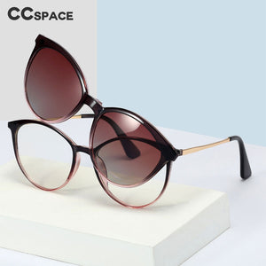 48344 Round Anti Blue Light Optical Glasses Frames Polarized Sunglasses With Magnetic Clip Men Women Retro Computer Eyeglasses