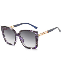 Load image into Gallery viewer, 49042 Square Sunglasses Cat Eye  Chain Women Shades Uv400 Vintage Glasses