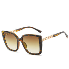 Load image into Gallery viewer, 49042 Square Sunglasses Cat Eye  Chain Women Shades Uv400 Vintage Glasses