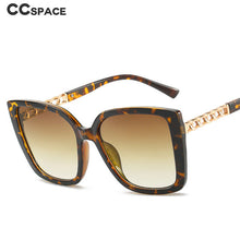 Load image into Gallery viewer, 49042 Square Sunglasses Cat Eye  Chain Women Shades Uv400 Vintage Glasses
