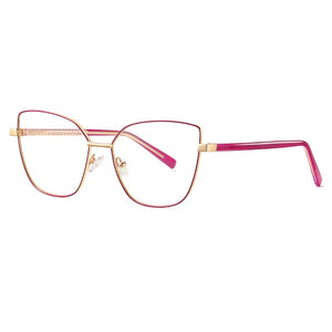 49081 Anti-blue Light Cat Eye Metal Glasses Frames Men Women Optical  Computer Glasses