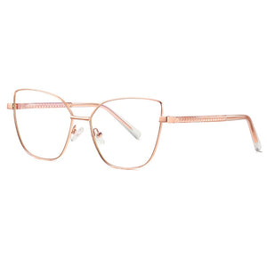 49081 Anti-blue Light Cat Eye Metal Glasses Frames Men Women Optical  Computer Glasses