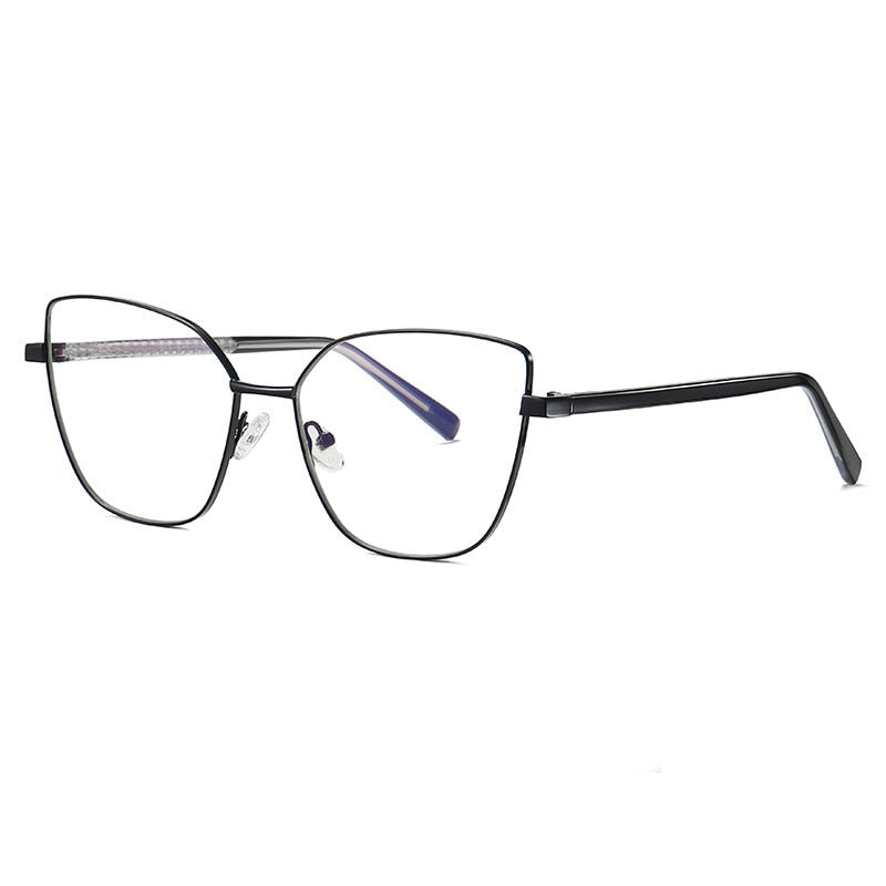49081 Anti-blue Light Cat Eye Metal Glasses Frames Men Women Optical  Computer Glasses