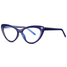 Carica l&#39;immagine nel visualizzatore di Gallery, 49082 Cat Eye Montature per occhiali in plastica titanio luce anti-blu Occhiali da computer ottici ultraleggeri per uomo e donna