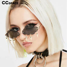 Load image into Gallery viewer, 49102 Rimless Sunglasses Steam Punk Men Women Cloud Lightning Tassel Shades UV400 Vintage Glasses