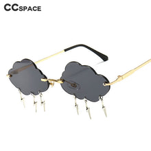 Load image into Gallery viewer, 49102 Rimless Sunglasses Steam Punk Men Women Cloud Lightning Tassel Shades UV400 Vintage Glasses