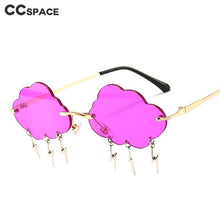 Load image into Gallery viewer, 49102 Rimless Sunglasses Steam Punk Men Women Cloud Lightning Tassel Shades UV400 Vintage Glasses