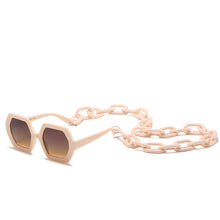 Load image into Gallery viewer, 49117 Oversized Chain  Polygon Sunglasses Men Women Shades UV400 Vintage Glasses