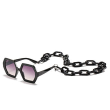 Load image into Gallery viewer, 49117 Oversized Chain  Polygon Sunglasses Men Women Shades UV400 Vintage Glasses