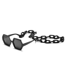 Load image into Gallery viewer, 49117 Oversized Chain  Polygon Sunglasses Men Women Shades UV400 Vintage Glasses