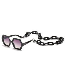 Load image into Gallery viewer, 49117 Oversized Chain  Polygon Sunglasses Men Women Shades UV400 Vintage Glasses