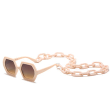 Load image into Gallery viewer, 49117 Oversized Chain  Polygon Sunglasses Men Women Shades UV400 Vintage Glasses