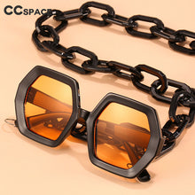 Load image into Gallery viewer, 49117 Oversized Chain  Polygon Sunglasses Men Women Shades UV400 Vintage Glasses