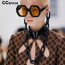 Load image into Gallery viewer, 49117 Oversized Chain  Polygon Sunglasses Men Women Shades UV400 Vintage Glasses
