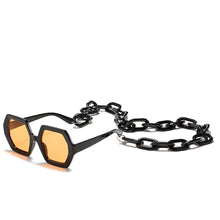 Load image into Gallery viewer, 49117 Oversized Chain  Polygon Sunglasses Men Women Shades UV400 Vintage Glasses