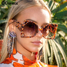 Load image into Gallery viewer, 49127 Oversized Square  Sunglasses Hollow Men Women Shades UV400 Vintage Glasses