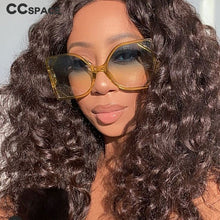 Load image into Gallery viewer, 49127 Oversized Square  Sunglasses Hollow Men Women Shades UV400 Vintage Glasses