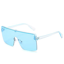 Load image into Gallery viewer, 49167 Oversized One Lens Goggle Half Frame Sunglasses Men Women Shades UV400 Vintage Glasses