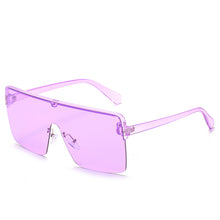 Load image into Gallery viewer, 49167 Oversized One Lens Goggle Half Frame Sunglasses Men Women Shades UV400 Vintage Glasses