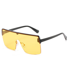 Load image into Gallery viewer, 49167 Oversized One Lens Goggle Half Frame Sunglasses Men Women Shades UV400 Vintage Glasses