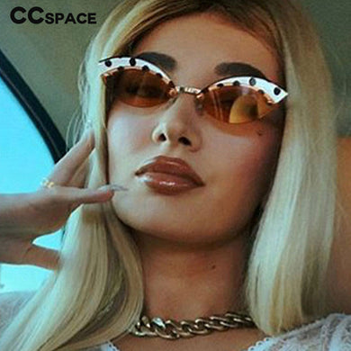 49175 Alloy Rimless Black Dots Print Sunglasses Men Women Shades UV400 Vintage Glasses