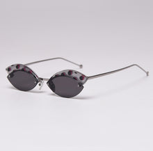 Load image into Gallery viewer, 49175 Alloy Rimless Black Dots Print Sunglasses Men Women Shades UV400 Vintage Glasses