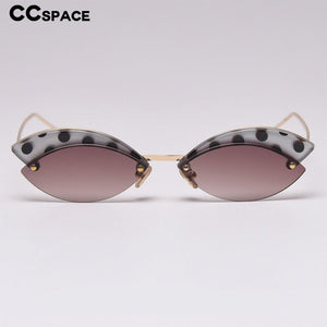 49175 Alloy Rimless Black Dots Print Sunglasses Men Women Shades UV400 Vintage Glasses