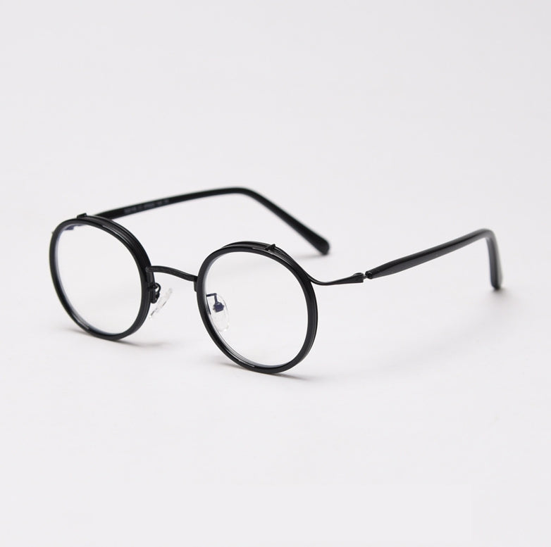 49198 TR90 Punk Retro Round Glasses Frames  Men Women Optical Computer Glasses