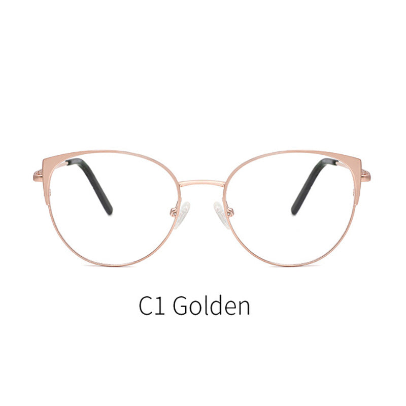 49246 Cat Eye Ultralight  Eyebrow Metal Glasses Frames Women Optical Computer