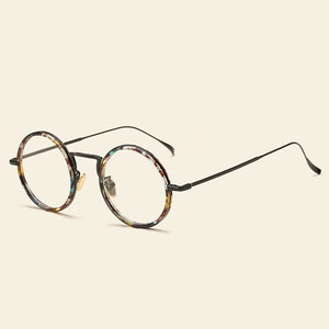 49248 Retro Round Plastic Titanium Glasses Frames Ultralight Men Women Optical  Computer Glasses