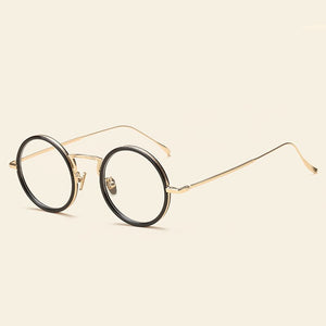 49248 Retro Round Plastic Titanium Glasses Frames Ultralight Men Women Optical  Computer Glasses