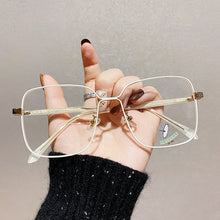 Load image into Gallery viewer, 49250 Oversized Square Metal Glasses Frames Men Women Optical Computer Glasses