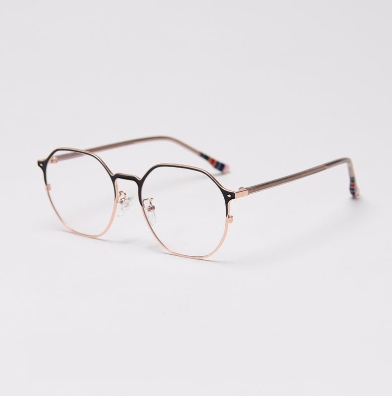 49254 Polygon Acetate Legs Metal Glasses Frames Men Women Optical Computer Glasses