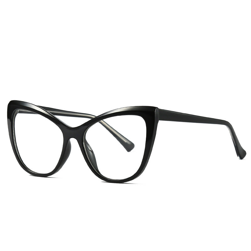 49263 Oversized Cat Eye TR90 Glasses Frames Anti Blue Light Ultralight Men Women Optical Computer Glasses