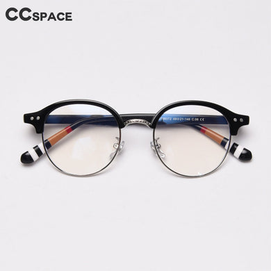 49270 Round Retro Acetate Legs Eyebrow Glasses Frames Men Women Optical Computer Glasses