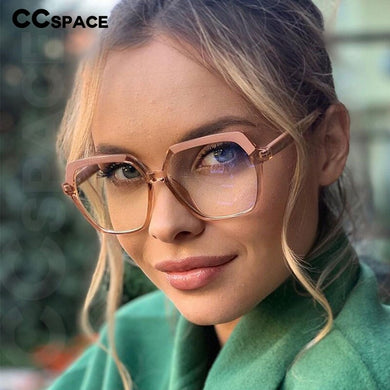 49324 Plastic Titanium Glasses Frames Polygon Anti Blue Men Women Optical Computer Glasses