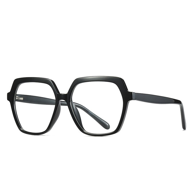 49324 Plastic Titanium Glasses Frames Polygon Anti Blue Men Women Optical Computer Glasses