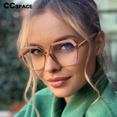 49324 Plastic Titanium Glasses Frames Polygon Anti Blue Men Women Optical Computer Glasses